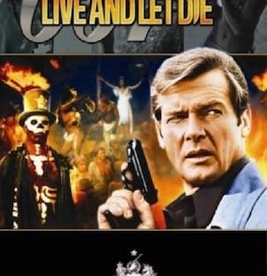 Roger Moore in poster of Live and Let Die
