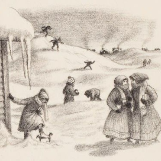 Illustration by Garth Williams in “the Long Winter”, by Laura Ingalls Wilder (From the Puffin Books ed., 1967)
