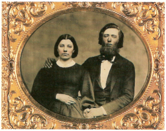 Caroline and Charles Ingalls. From the photo his eyes were light-coloured, probably blue. (Source: Littlehouseontheprairie.com